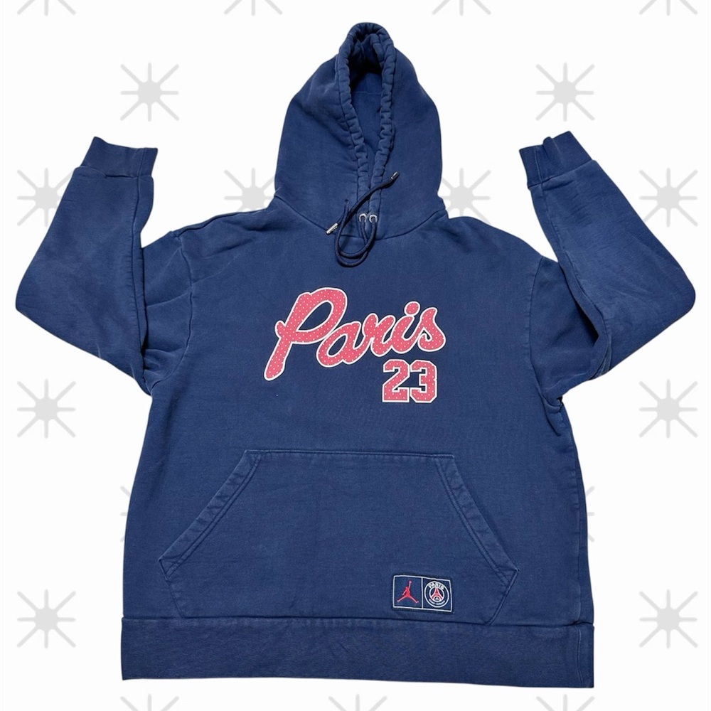 Jordan Paris Saint-Germain Hoodie Sweatshirt Navy Blue Size Large Pullover